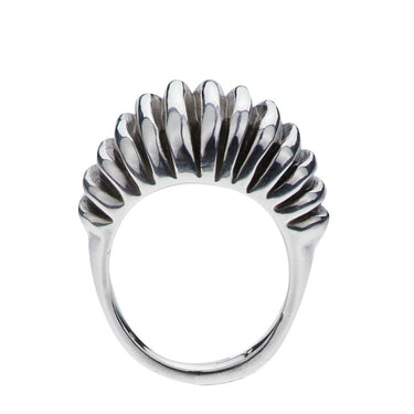 Anillo Tornado Plateado Liso